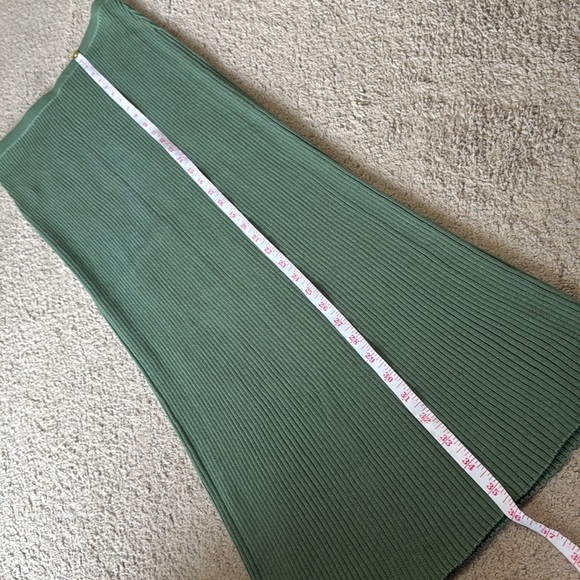 NWT Peruvian Connection Lucana Ribbed Cotton Midi Skirt in Oregano Green - Picture 10 of 10
